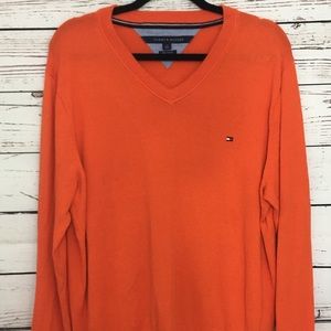 Orange Tommy Hilfiger Pima cotton pullover